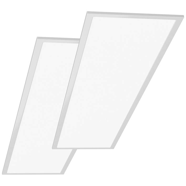 Image 1 1&#39; x 4&#39; White 4000K LED Backlit Flat Panel Lights Set of 2