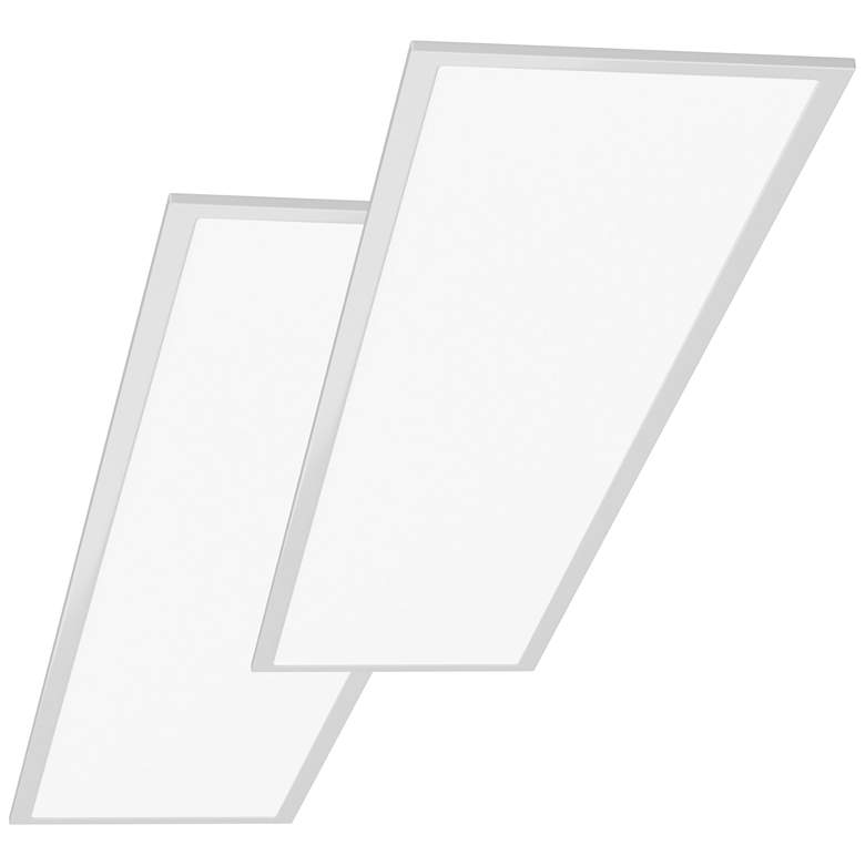 Image 1 1&#39; x 4&#39; White 5000K LED Backlit Flat Panel Lights Set of 2