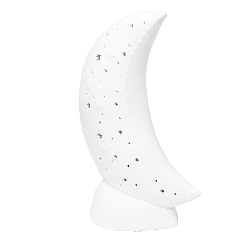 Image 1 10.15" Glowing Crescent Moon Light, White