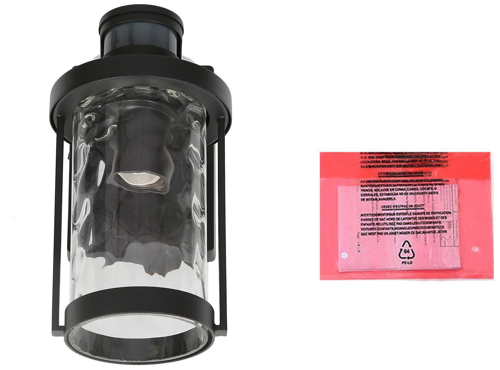 Image 3 10.2" High Textured Black Cylinder Motion Outdoor Wall Light more views