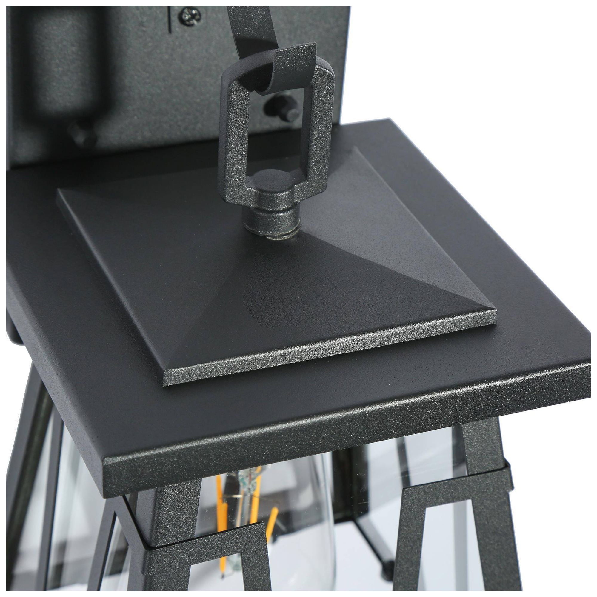 Image 5 10.2" High Textured Black Geometric Metal Outdoor Wall Light more views