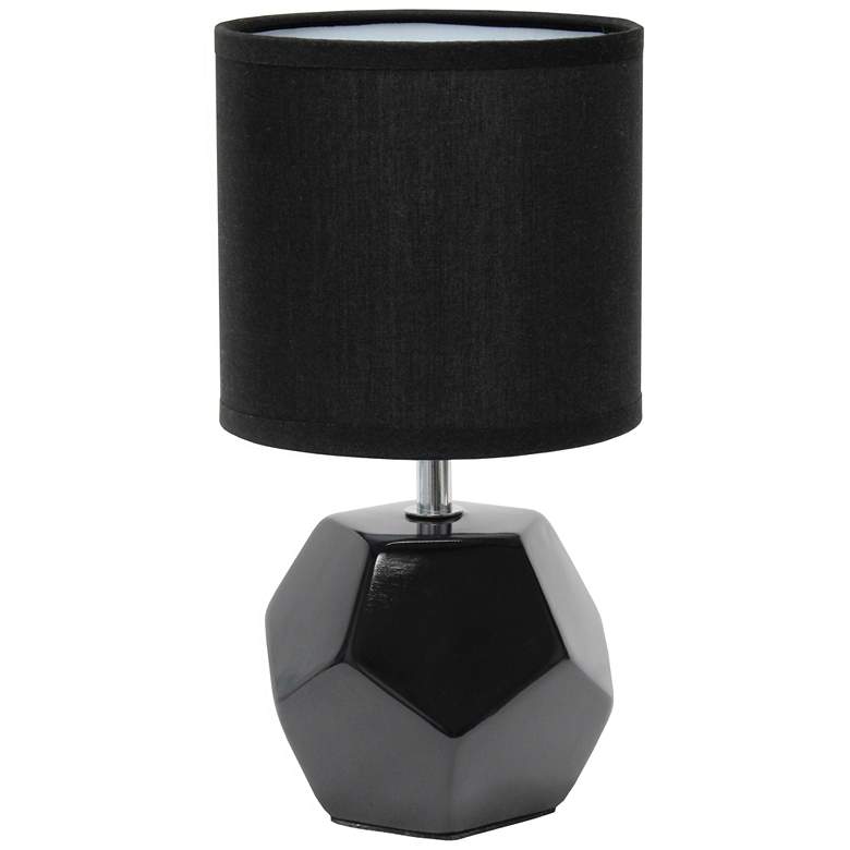 Image 1 10.24" Round Prism Mini Table Lamp, LED Bulb Included, Black