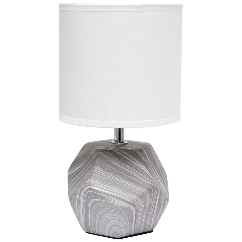 Image 1 10.24" Round Prism Mini Table Lamp, LED Bulb Included, Marble Print
