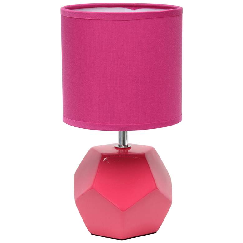 Image 1 10.24" Round Prism Mini Table Lamp, LED Bulb Included, Pink