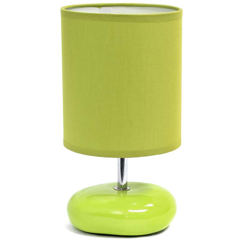 Image 1 10.24" Stonies Small Stone Look Table Bedside Lamp with LED Bulb, Gree