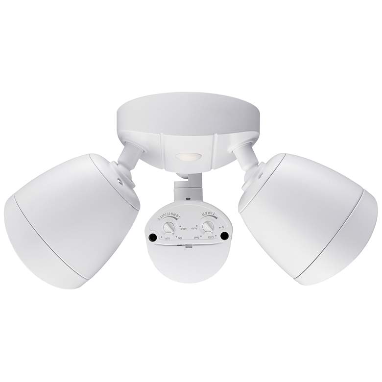 Image 1 10.5" High 2-Light Integrated LED Outdoor Security Flood Light in White