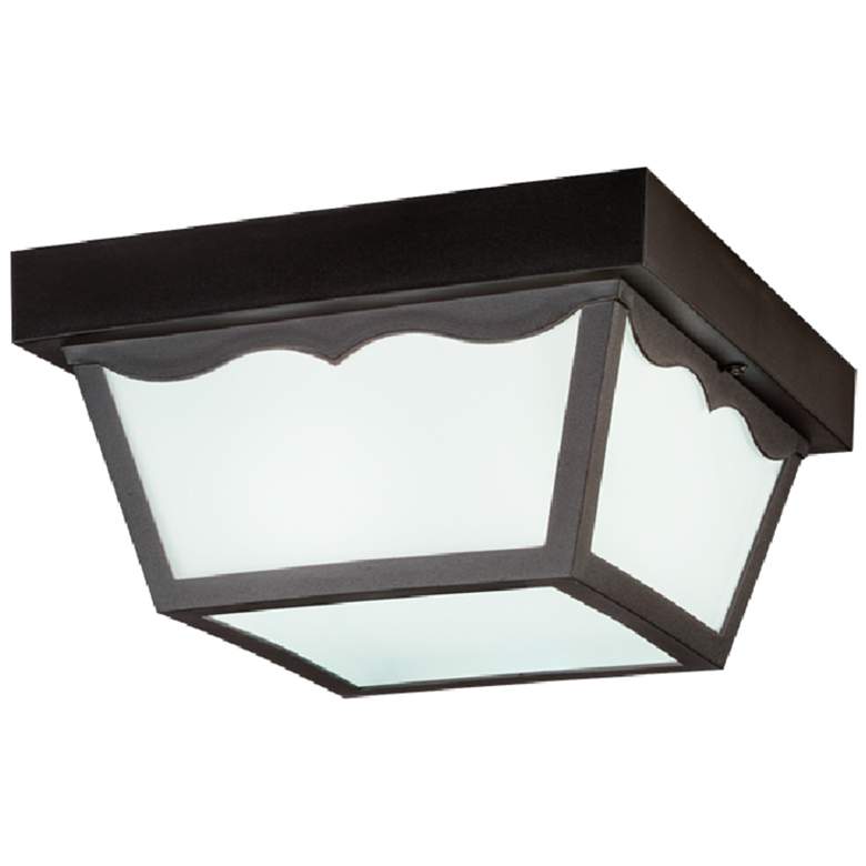 Image 1 10.5-in W Black Outdoor Flush-Mount Light