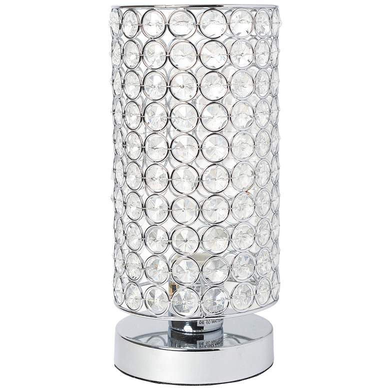 Image 1 10.5" Glamorous Crystal Uplight Table Lamp, Chrome