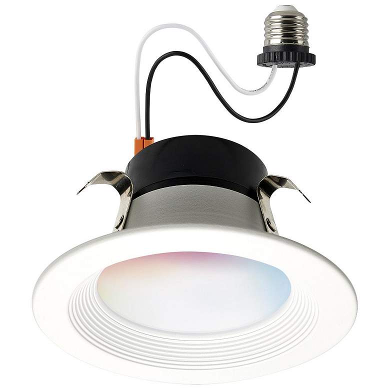 Image 1 10.5 Watt; LED Retrofit Downlight; 4 Inch Round; White Finish