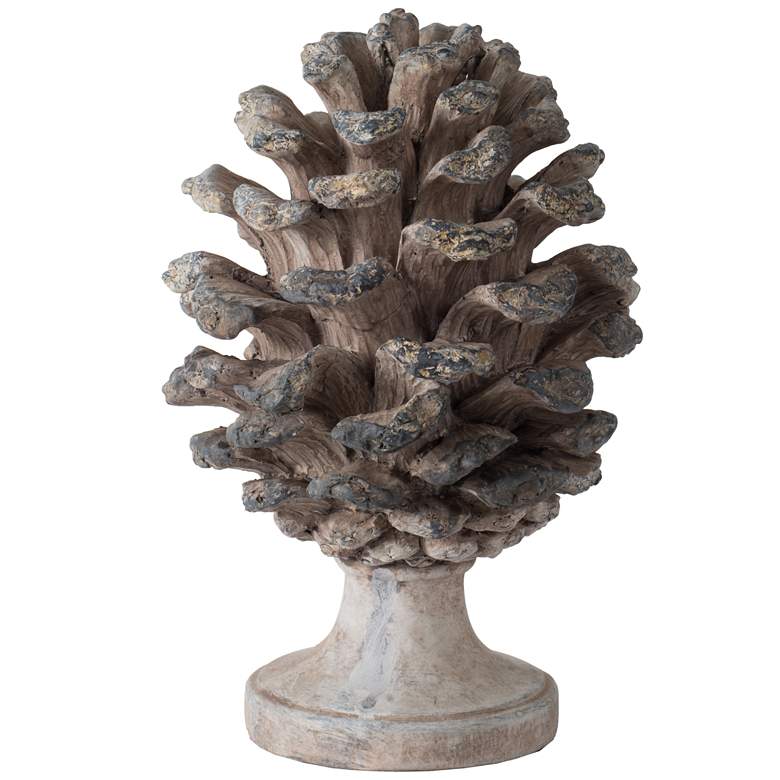 Image 1 10.6" Gray Pine Cone Table Décor