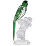 10.6" High Green and White Parrot Elegance Accent