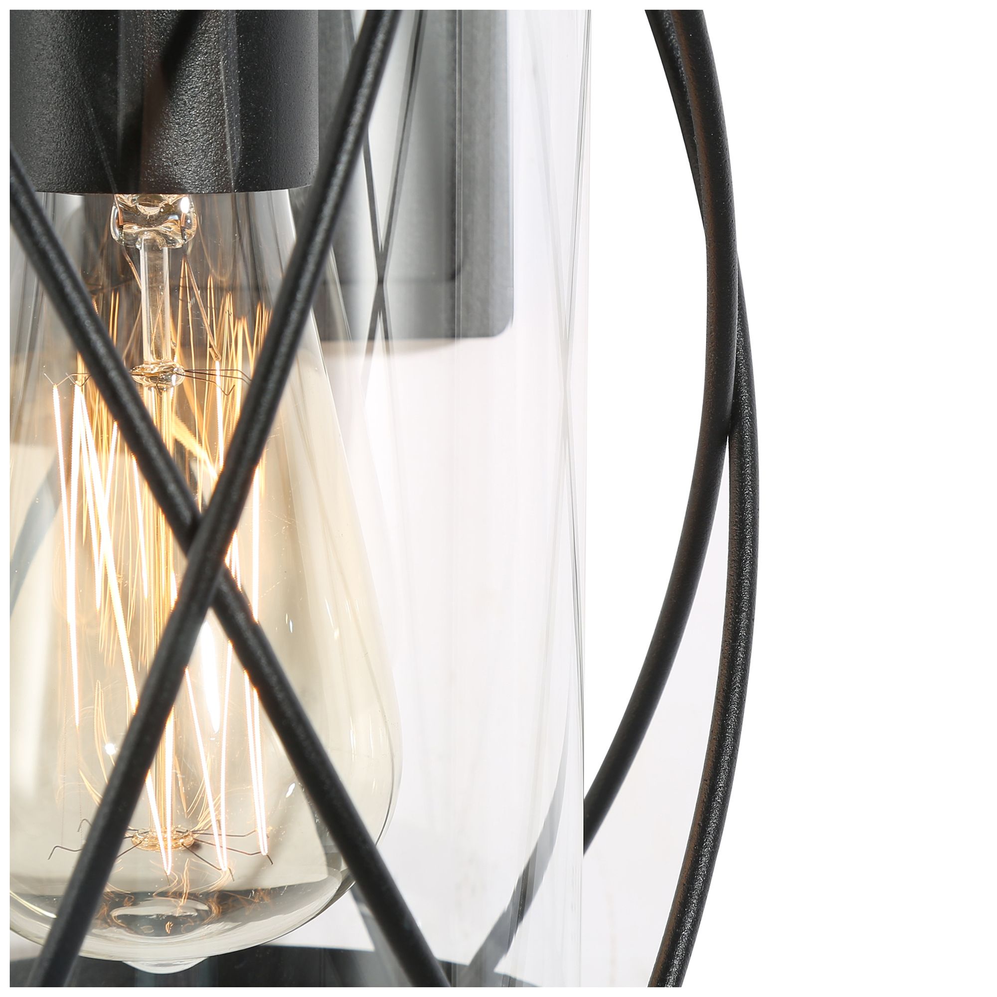 Image 4 10.6" High Textured Black Cylinder Metal Outdoor Wall Light more views