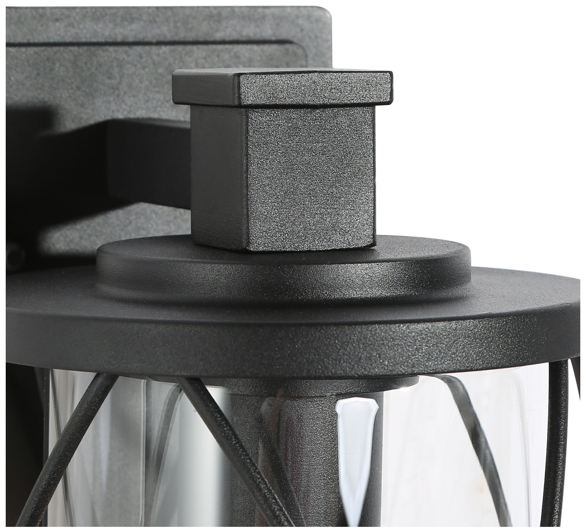 Image 5 10.6" High Textured Black Cylinder Metal Outdoor Wall Light more views