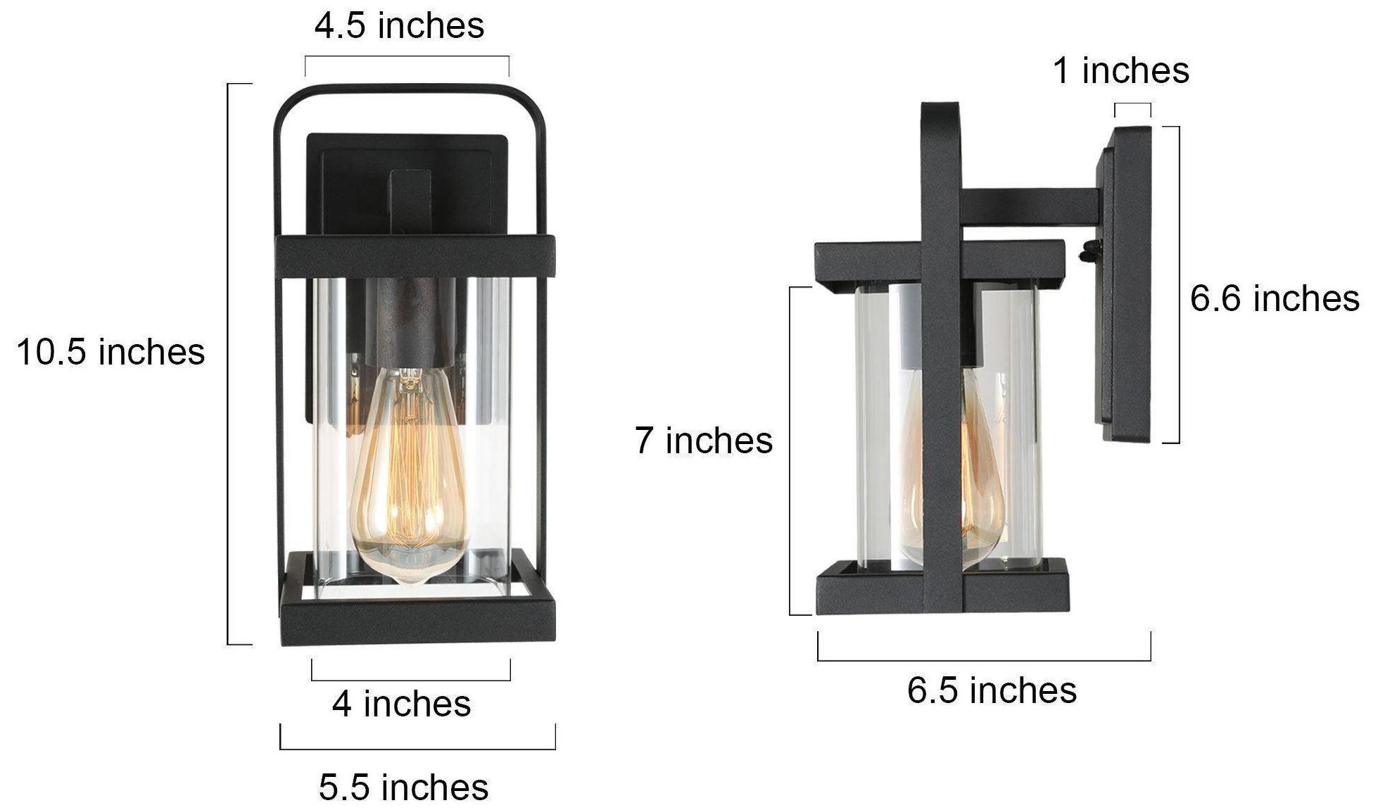 Image 3 10.6" High Textured Black Square Metal Outdoor Wall Light more views