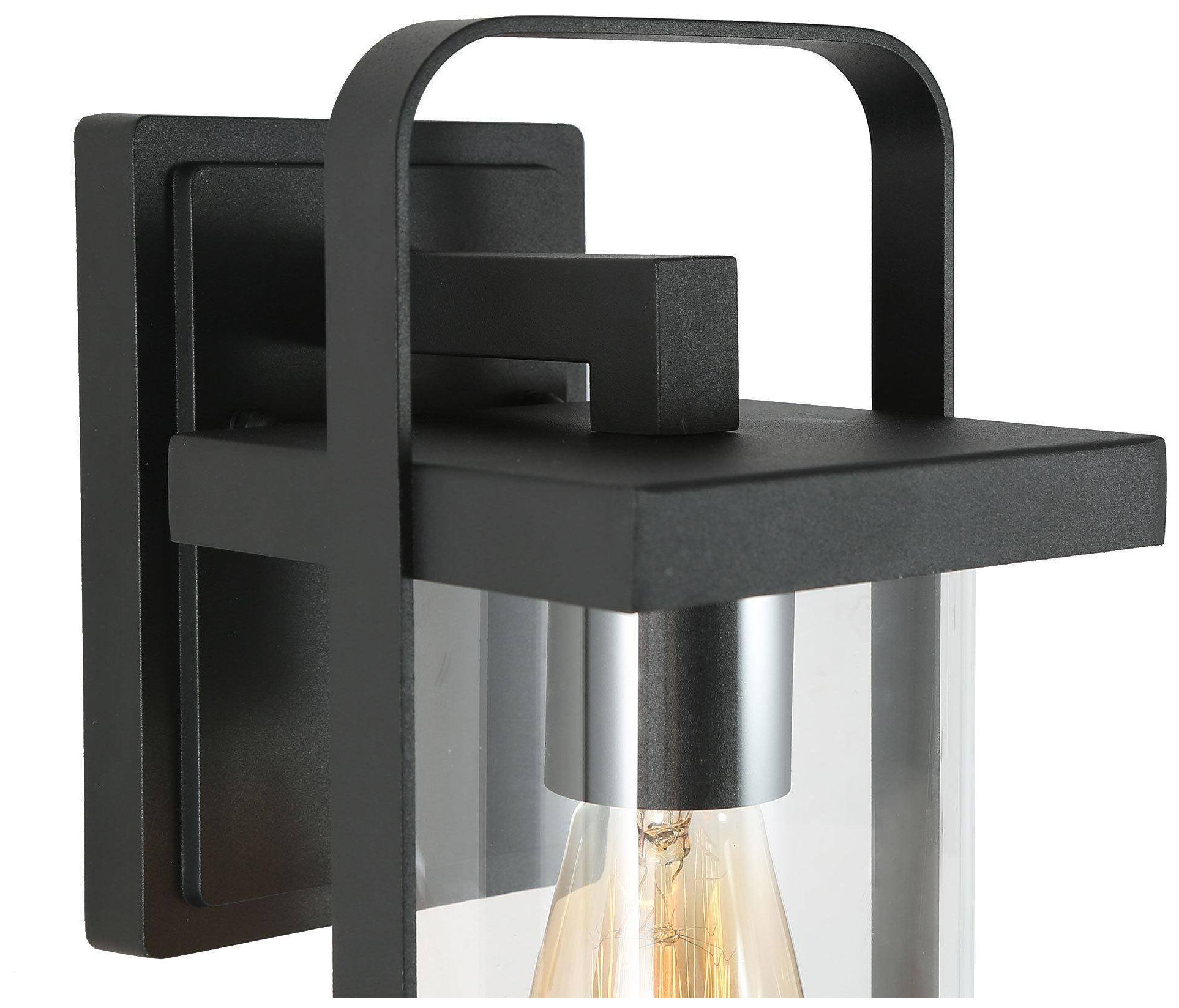 Image 4 10.6" High Textured Black Square Metal Outdoor Wall Light more views