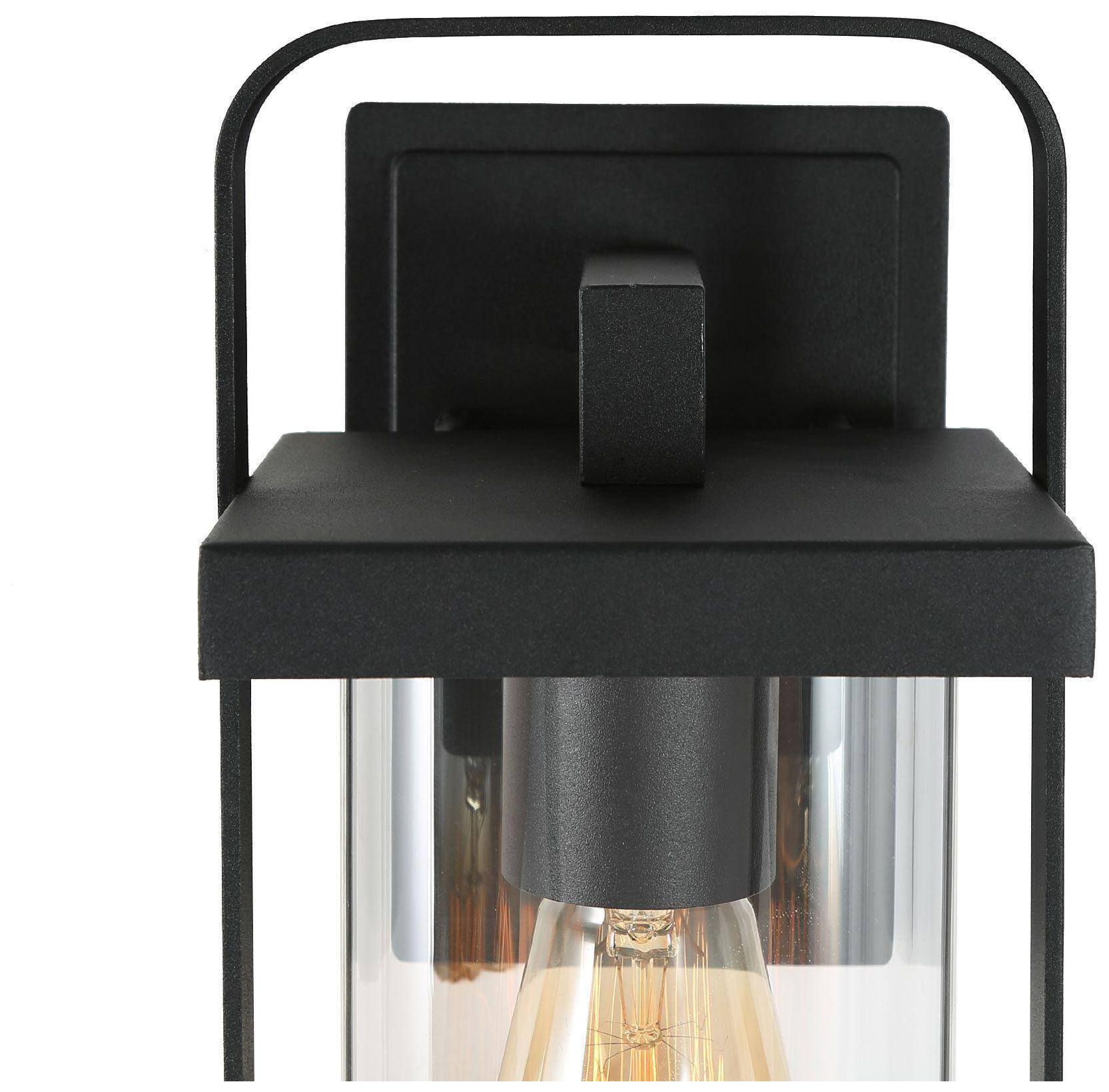 Image 5 10.6" High Textured Black Square Metal Outdoor Wall Light more views