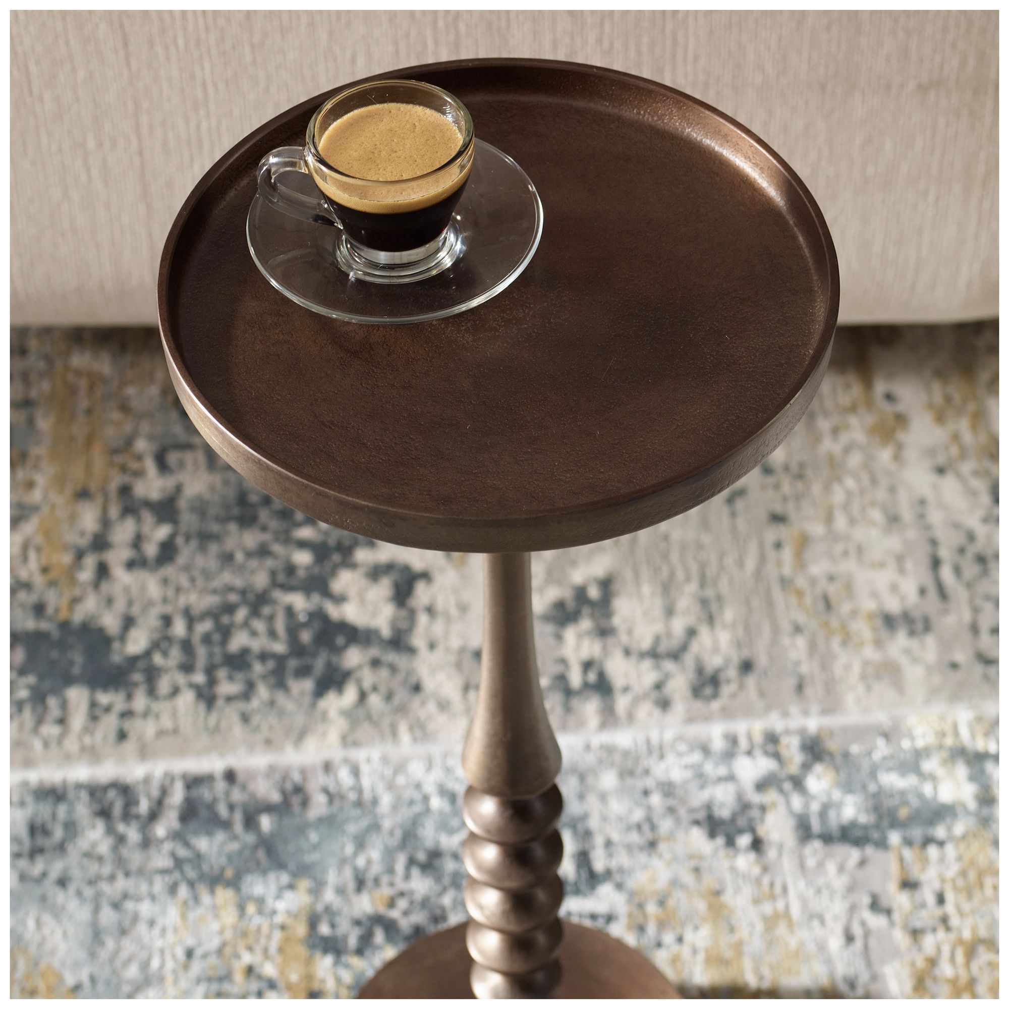 Image 4 10 1/4" Wide x 24 1/2" High Bronze Metal Accent Table more views