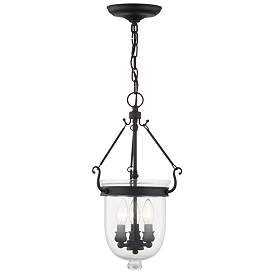 Image1 of 10-in Black Vintage Single Clear Glass Urn Pendant