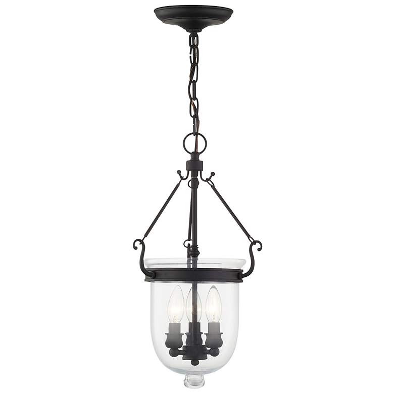 Image 1 10-in Black Vintage Single Clear Glass Urn Pendant