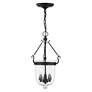 Thumbnail2 of 10-in Black Vintage Single Clear Glass Urn Pendant more views