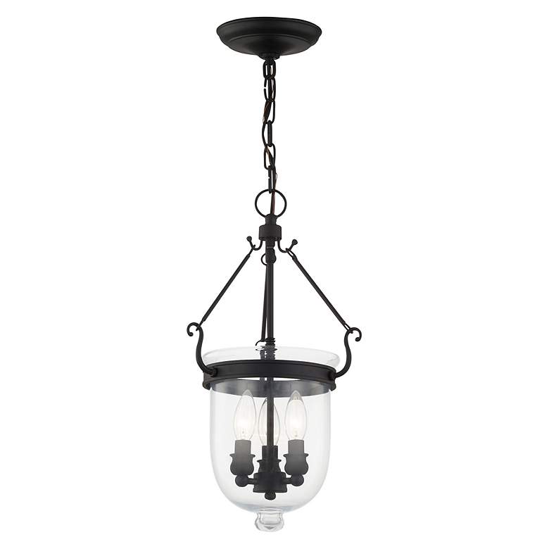 Image 3 10-in Black Vintage Single Clear Glass Urn Pendant more views