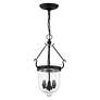 Thumbnail3 of 10-in Black Vintage Single Clear Glass Urn Pendant more views