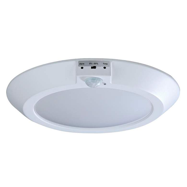 Image 4 10 in.; LED Disk Light; Fixture with Occupancy Sensor; White Finish; 4000K more views