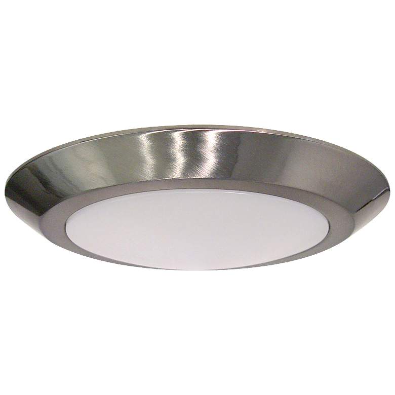 Image 1 10 in.; LED Flush Mount Fixture; Disk Light; Brushed Nickel Finish; 3000K