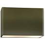 10" Closed Top Matte Green Really Big Rectangle Wide ADA Outdoor Sconc