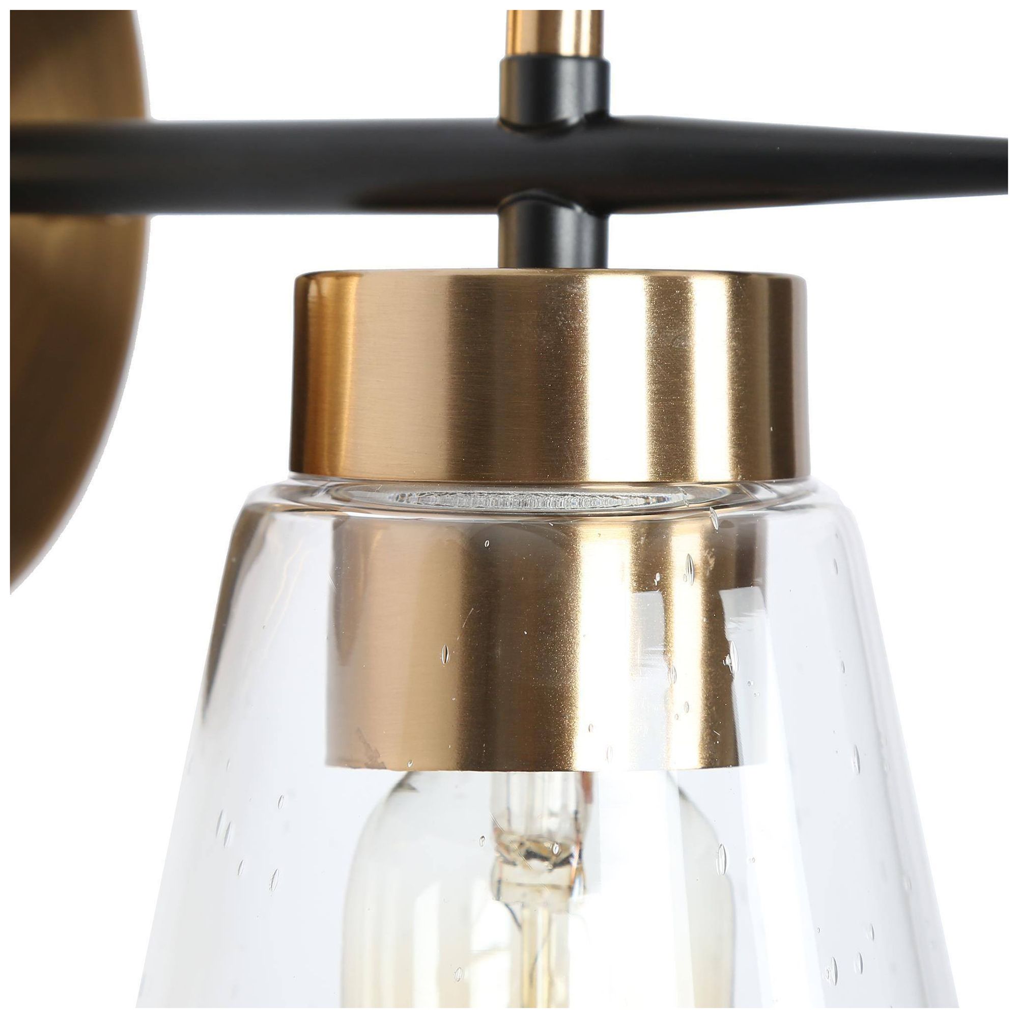 Image 4 10" High 1-Light Black And Brass Armed Wall Sconce more views