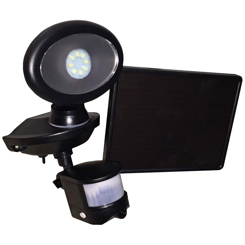 Image 1 10" High Black Solar LED Security Camera and Spot Light