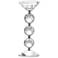 10" High Clear and Polished Silver Candle Holder