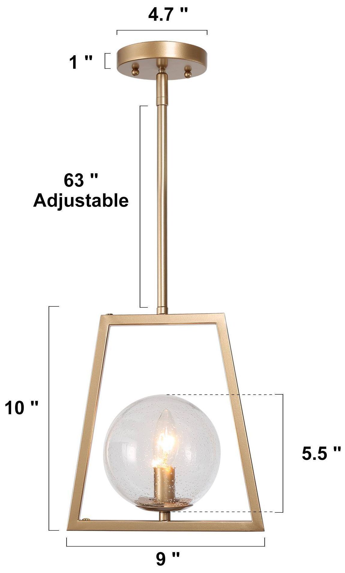 Image 5 10" High Gold Globe Pendant Light more views