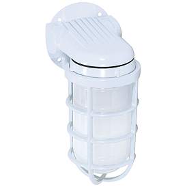 Image1 of 10" High White 1 Light Vapor Proof Wall Mount with Frosted Glass