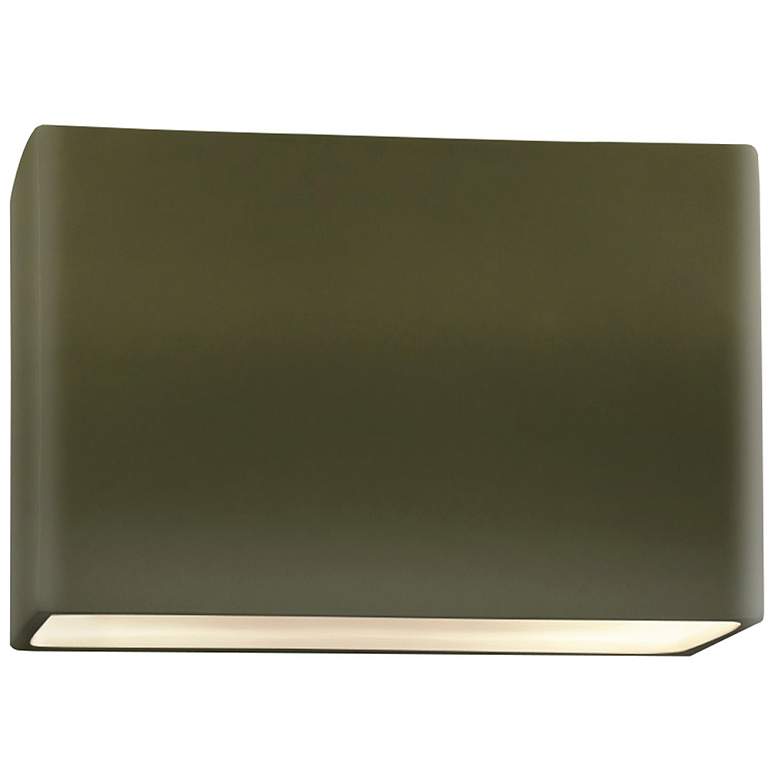 Image 1 10" Open Matte Green Really Big Rectangle Wide ADA Outdoor LED Sconce