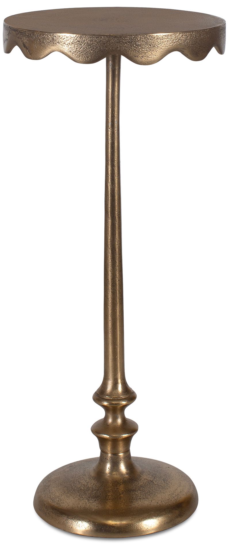 Image 2 10" Wide x 23 1/4" High Brass Metal Accent Table