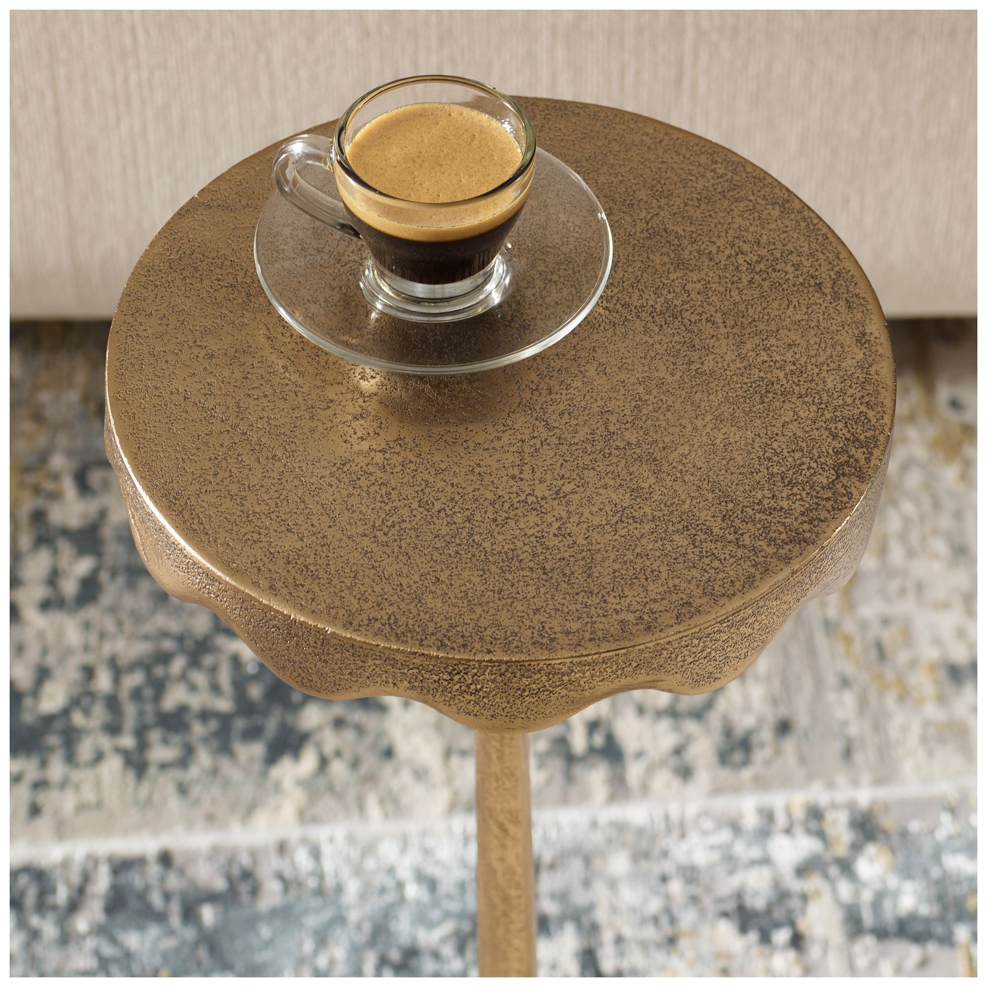 Image 4 10" Wide x 23 1/4" High Brass Metal Accent Table more views