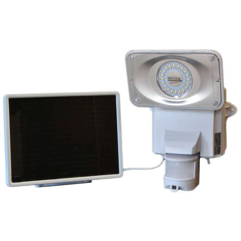 10&quot;H White Motion-Activated Solar LED Camera and Flood Light