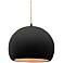 10"W Carbon/Gold Frame Matte Black Globe Beige Twisted Cord LED Pendan