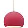 10"W Cerise Frame Antique Brass Globe Beige Twisted Cord LED Pendant