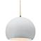 10"W Gloss White Frame Antique Brass Globe Beige Twisted Cord LED Pend