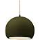 10"W Matte Green Frame Matte Black Globe Beige Twisted Cord LED Pendan