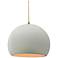 10"W Matte White/Gold Frame Antique Brass Globe Twisted Cord LED Penda
