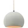 1_10"W Matte White/Gold Frame Matte Black Globe Twisted Cord LED Pendant