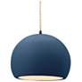 1_10"W Midnight Frame Matte Black Globe Beige Twisted Cord LED Pendant