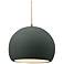 10"W Pewter Green Frame Nickel Globe Beige Twisted Cord LED Pendant