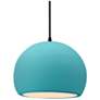1_10"W Reflecting Pool Frame Matte Black Globe Black Cord LED Pendant