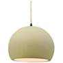 1_10"W Vanilla Gloss Frame Matte Black Globe Beige Twisted Cord LED Pend