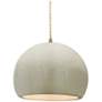 1_10"W White Crackle Frame Antique Brass Globe Beige Twisted Cord LED Pe