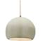 10"W White Crackle Frame Antique Brass Globe Beige Twisted Cord LED Pe